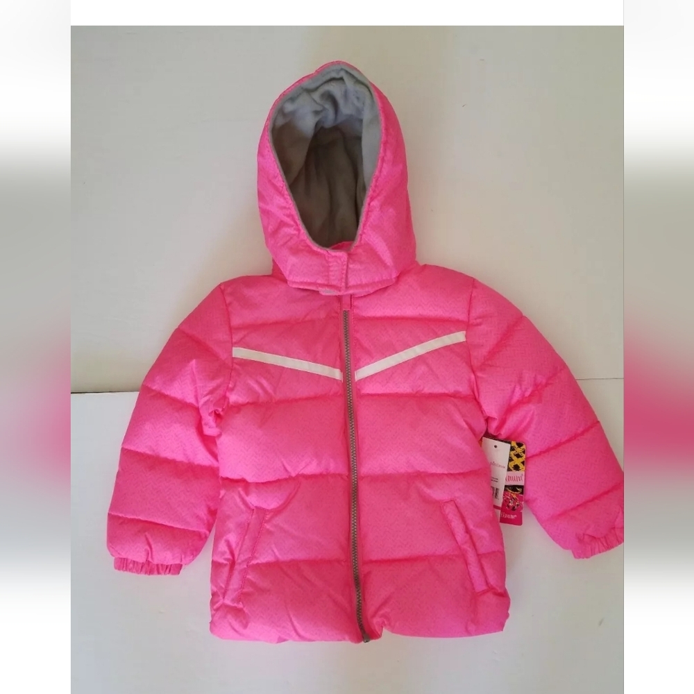 Pink Platinum Girls' Puffer Jacket Size 3T with Grey Lining Pink New with tags